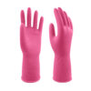 Pink natural latex household cleaning gloves pair
