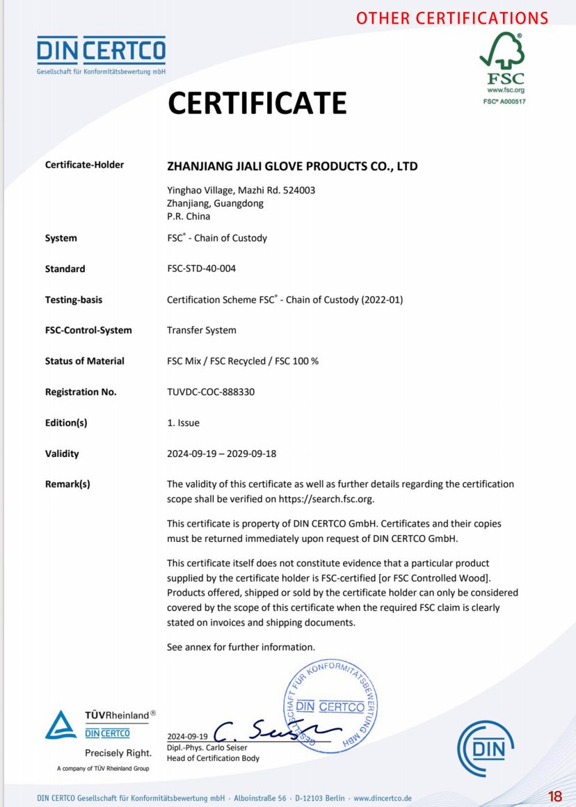 FSC Chain of Custody certificate TUVDC-COC-888330 for packaging supply-chain documentation, valid through 18 September 2029.
